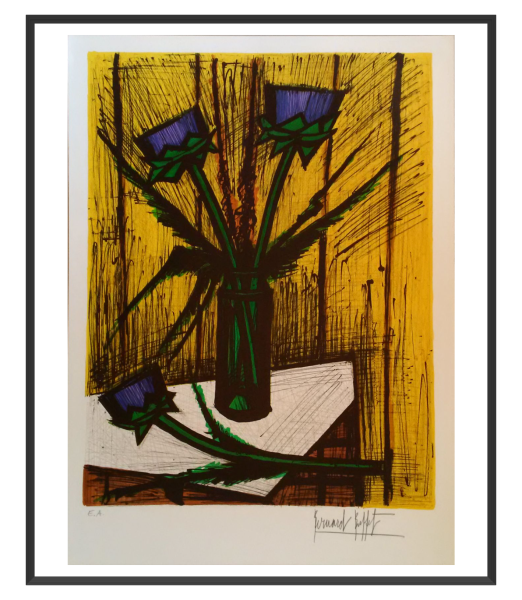 BUFFET Bernard Fleurs d’artichauts 76 x 56 cm