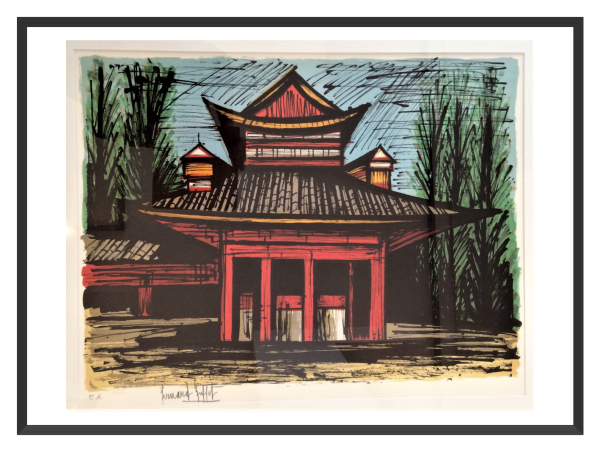 Litho EA Le petit temple Heian Kyoto 53 x 65 cm