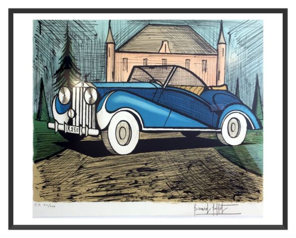 BUFFET Bernard Rolls Royce 1937, bleue 55 cm x 67 cm