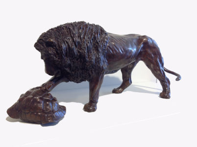 Colcombet-Le-lion-et-la-tortue-Bronze