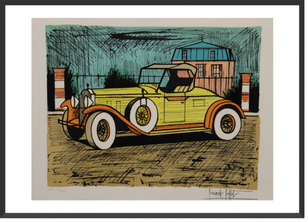 BUFFET Bernard Packard 1928 jaune 55 cm x 67 cm