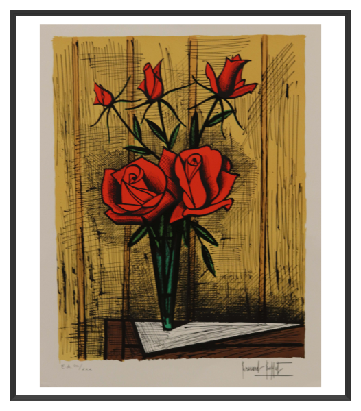 BUFFET Bernard Cinq roses 76 x 58 cm