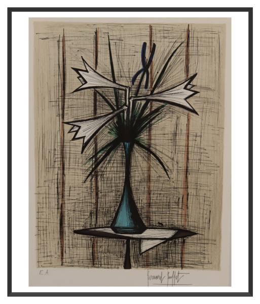 BUFFET Bernard Lys et iris 65 x 50 cm
