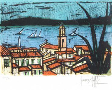 BUFFET-Bernard-Les-toits-de-Saint-Tropez-lithographie
