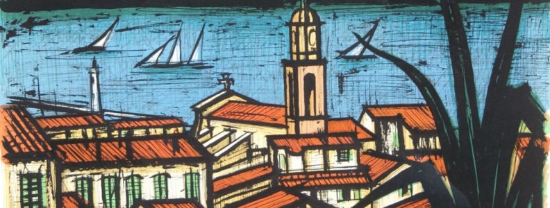 BUFFET-Bernard-Les-toits-de-Saint-Tropez-lithographie